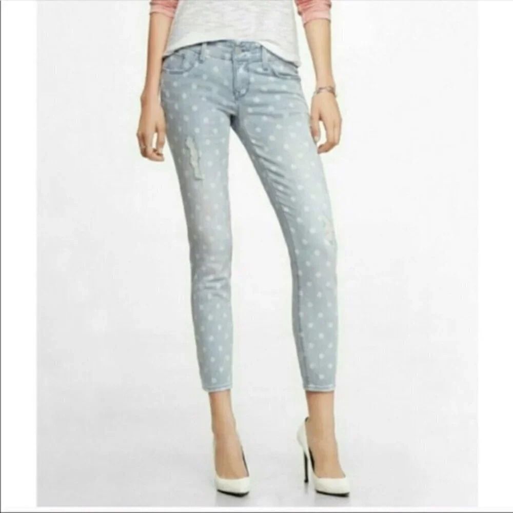 Express‎ Stella Low Rise Polka Dot Jean Leggings 0